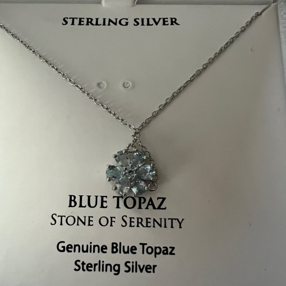 NIB NWT Blue Topaz (Stone of Serenity) Necklace - Picture 2 of 4